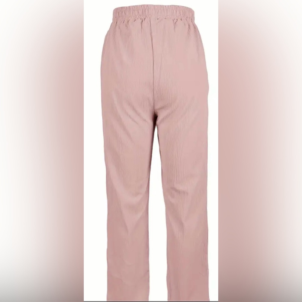 Blush Pink Cropped Pants Lace Detail, Elastic Waist & Pockets, M, NWT - Picture 7 of 7